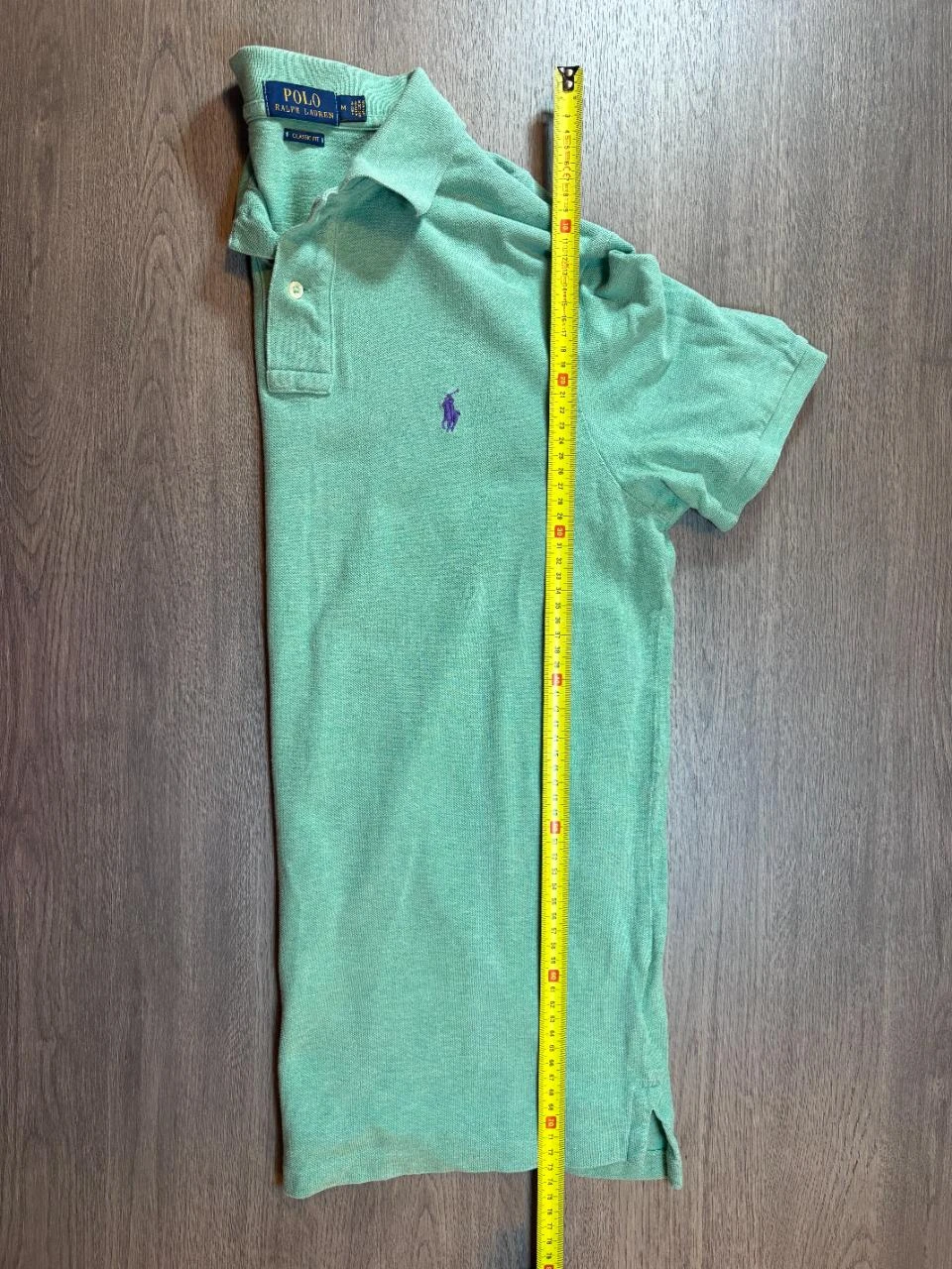 Polo Ralph Lauren Classic Fit Homem – Tamanho M – Verde Menta / Logo Azul – photo 5